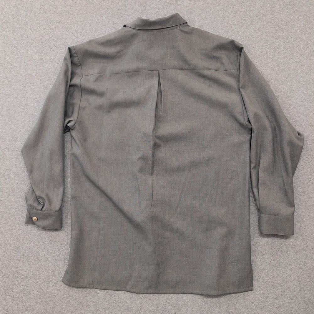 Smokey Joe's Gray Shirt Large Long Sleeve Button Up Casual Career Top Women - Picture 4 of 6